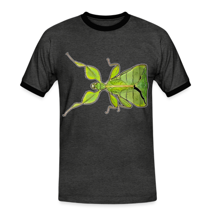 Männer Kontrast-T-Shirt Phyllium philippinicum female - Anthrazit/Schwarz