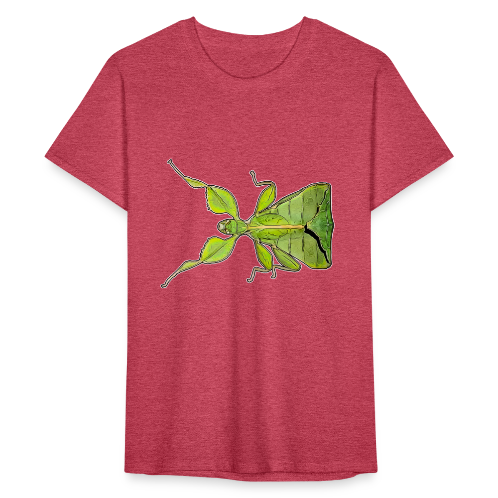 Männer Fruit of the Loom T-Shirt Phyllium philippinicum female - Rot meliert