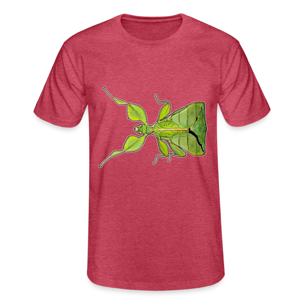 Männer Fruit of the Loom T-Shirt Phyllium philippinicum female - Rot meliert