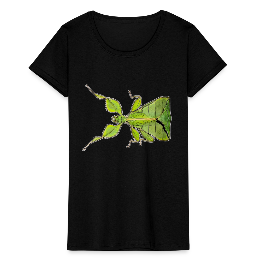 Frauen Fruit of the Loom T-Shirt Phyllium philippinicum female - Schwarz