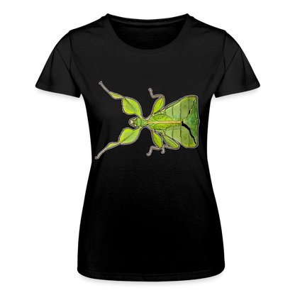 Frauen Fruit of the Loom T-Shirt Phyllium philippinicum female - Schwarz