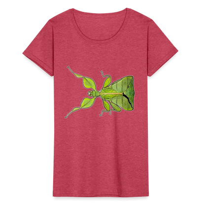 Frauen Fruit of the Loom T-Shirt Phyllium philippinicum female - Rot meliert
