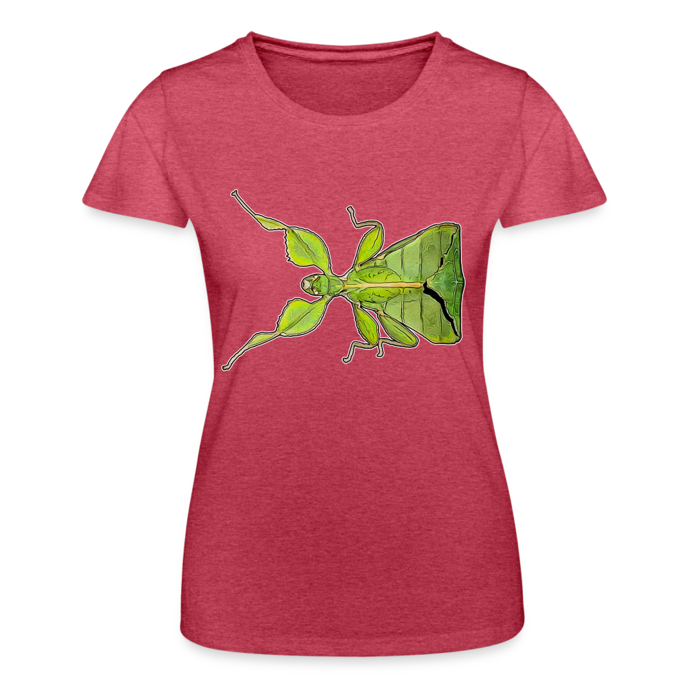 Frauen Fruit of the Loom T-Shirt Phyllium philippinicum female - Rot meliert
