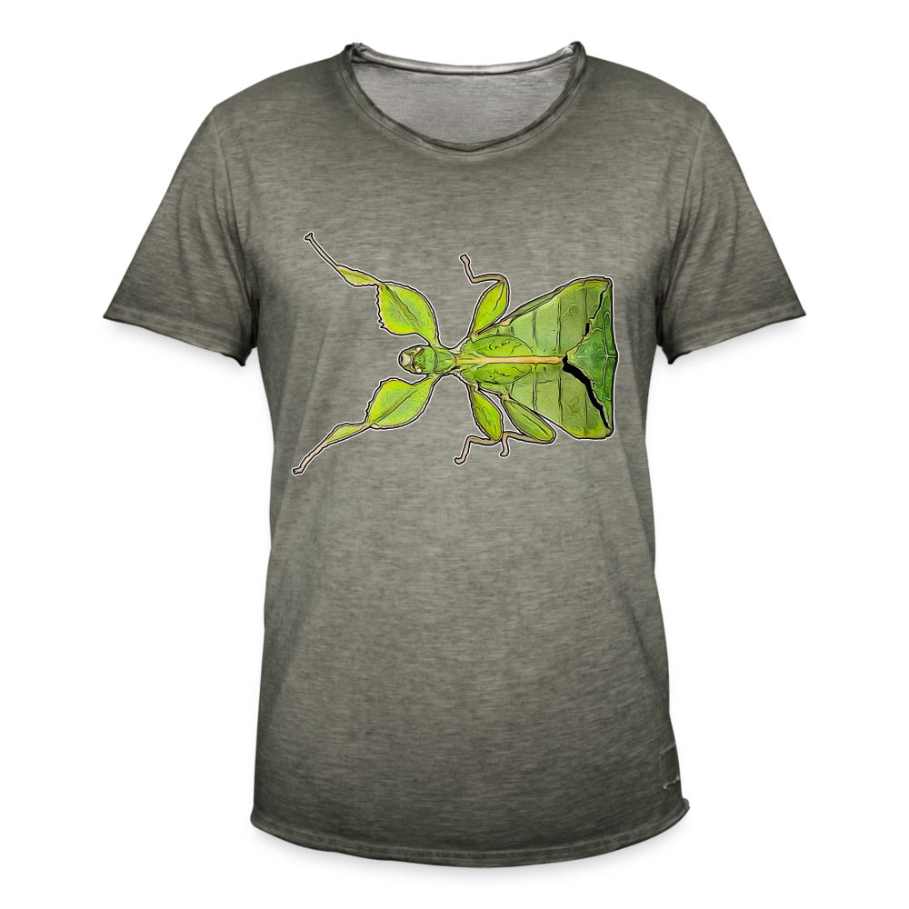 Männer Vintage T-Shirt Phyllium philippinicum female - Vintage Khaki
