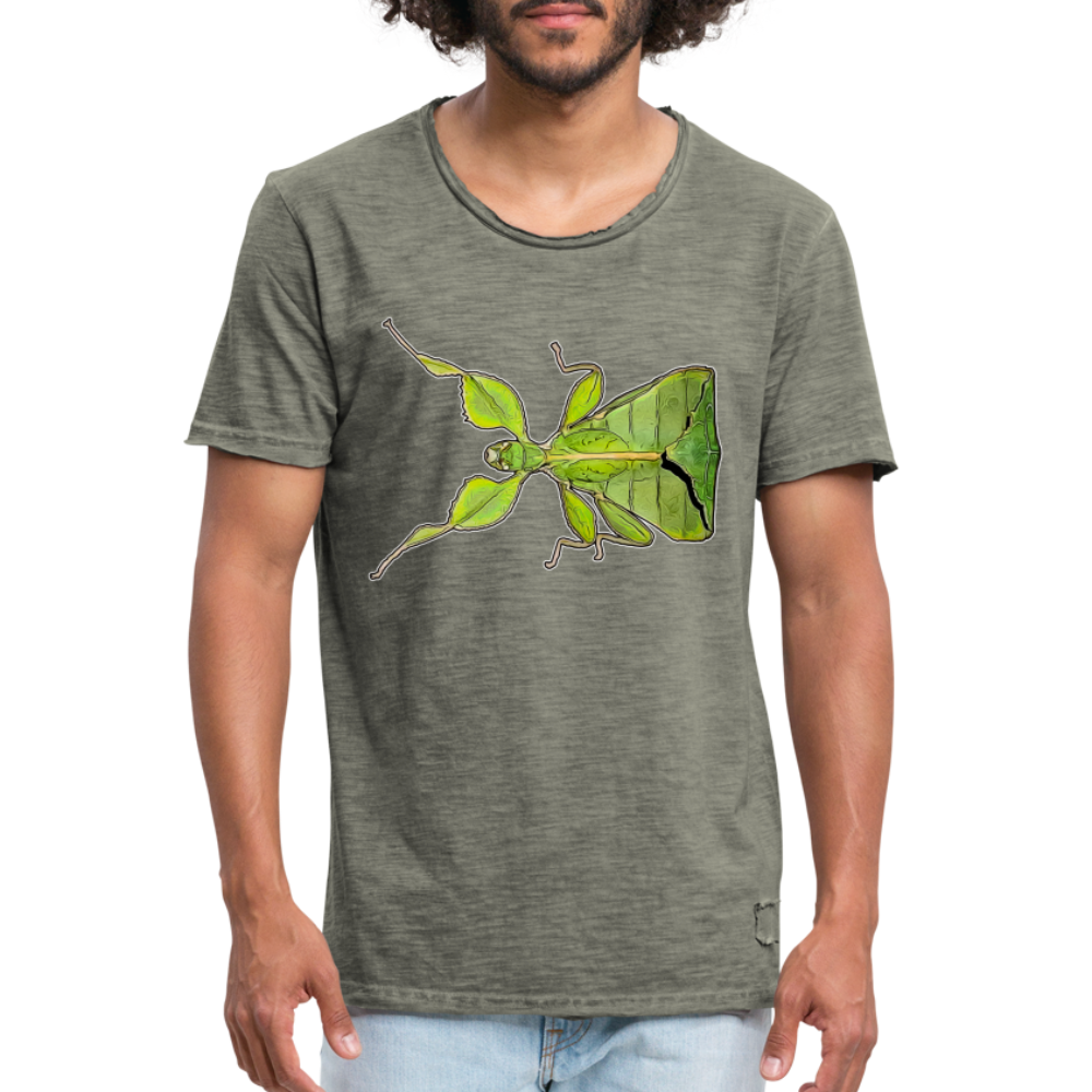 Männer Vintage T-Shirt Phyllium philippinicum female - Vintage Khaki