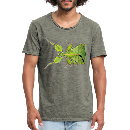 Männer Vintage T-Shirt Phyllium philippinicum female - Vintage Khaki