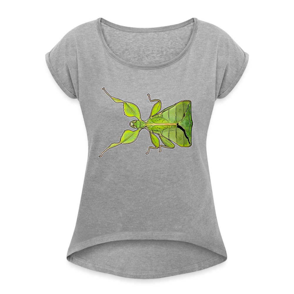 Frauen T-Shirt mit gerollten Ärmeln Phyllium philippinicum female - Grau meliert