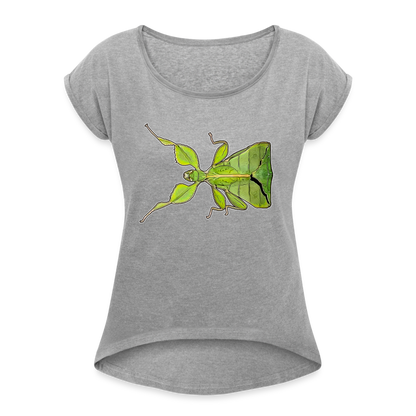 Frauen T-Shirt mit gerollten Ärmeln Phyllium philippinicum female - Grau meliert