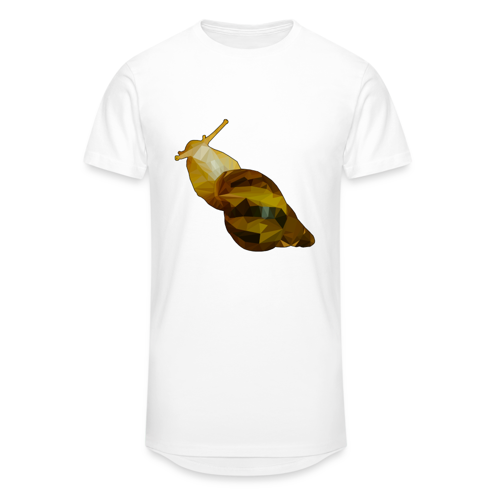 Männer Urban Longshirt Achatina reticulata Low Poly - weiß