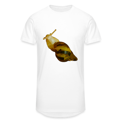 Männer Urban Longshirt Achatina reticulata Low Poly - weiß