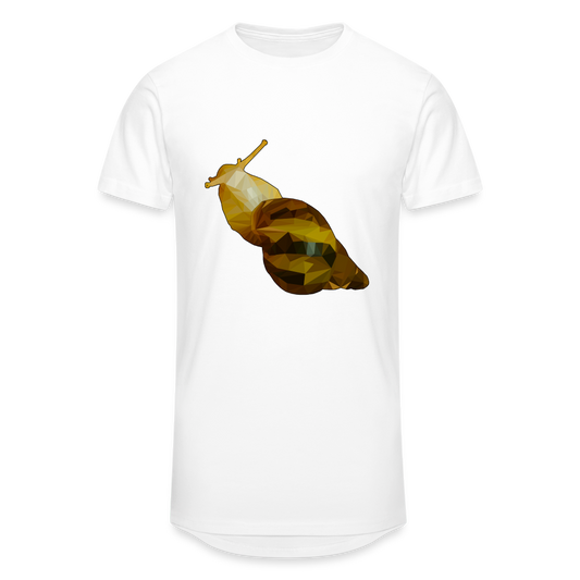Männer Urban Longshirt Achatina reticulata Low Poly - weiß