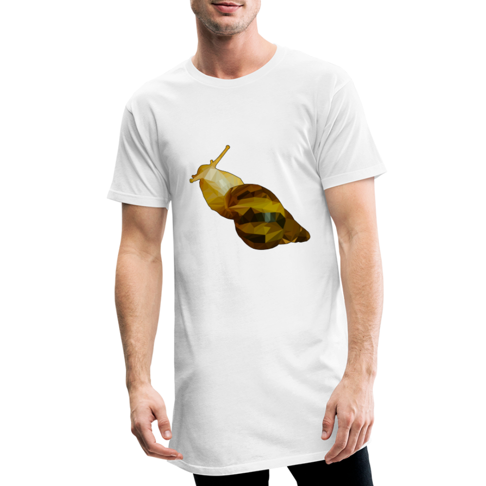 Männer Urban Longshirt Achatina reticulata Low Poly - weiß