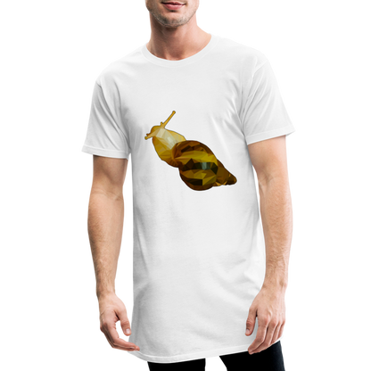 Männer Urban Longshirt Achatina reticulata Low Poly - weiß