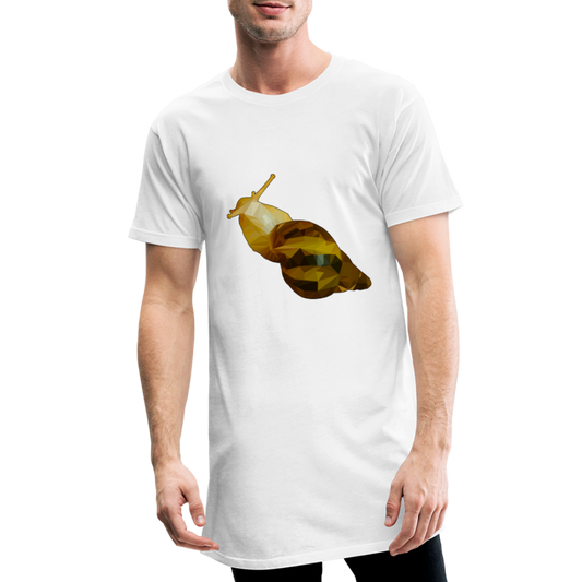 Männer Urban Longshirt Achatina reticulata Low Poly - weiß