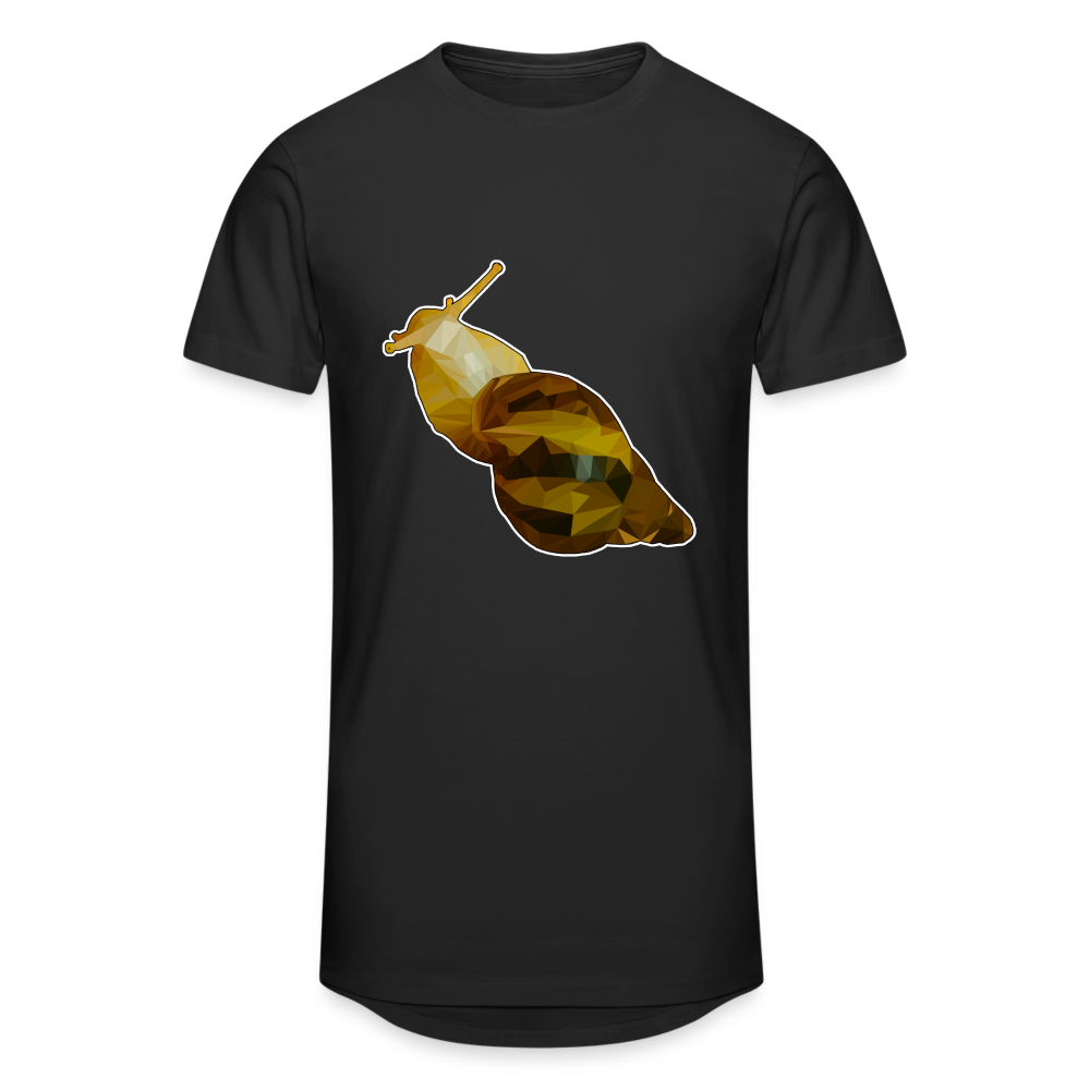 Männer Urban Longshirt Achatina reticulata Low Poly - Schwarz