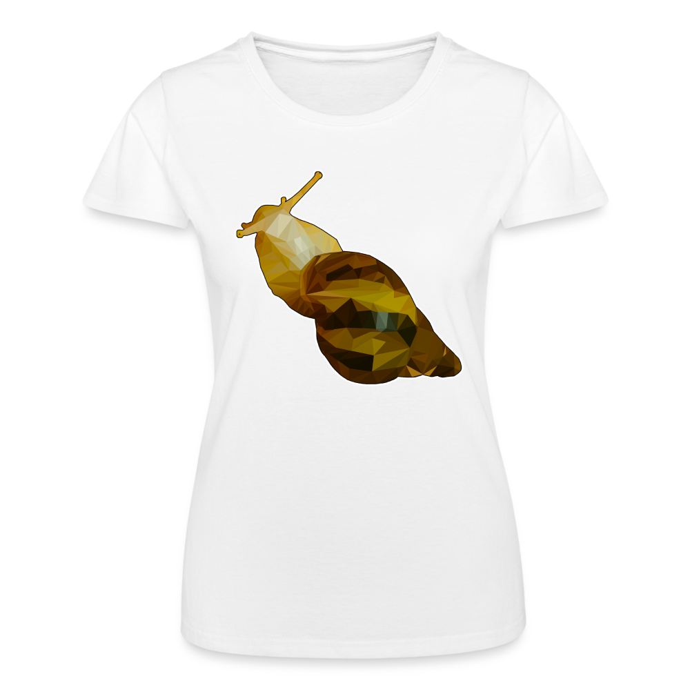 Frauen Fruit of the Loom T-Shirt Achatina reticulata Low Poly - weiß