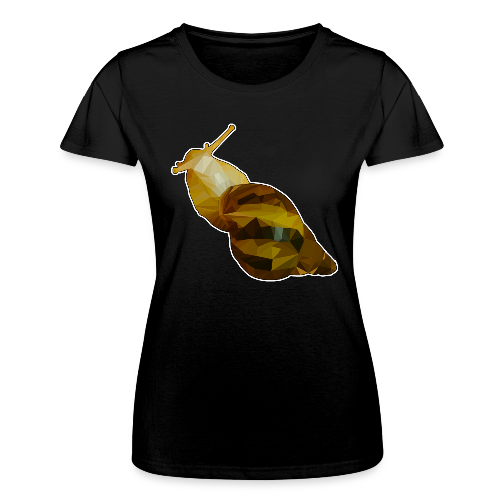 Frauen Fruit of the Loom T-Shirt Achatina reticulata Low Poly - Schwarz