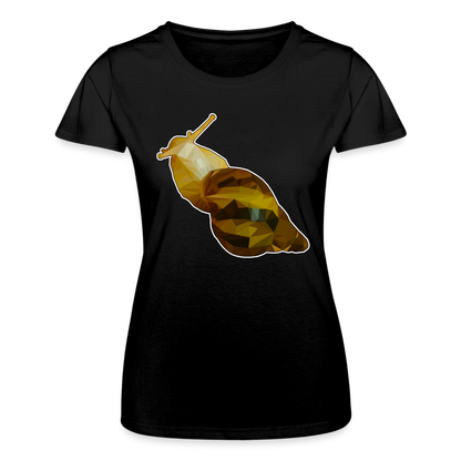 Frauen Fruit of the Loom T-Shirt Achatina reticulata Low Poly - Schwarz