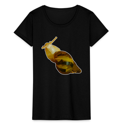 Frauen Fruit of the Loom T-Shirt Achatina reticulata Low Poly - Schwarz