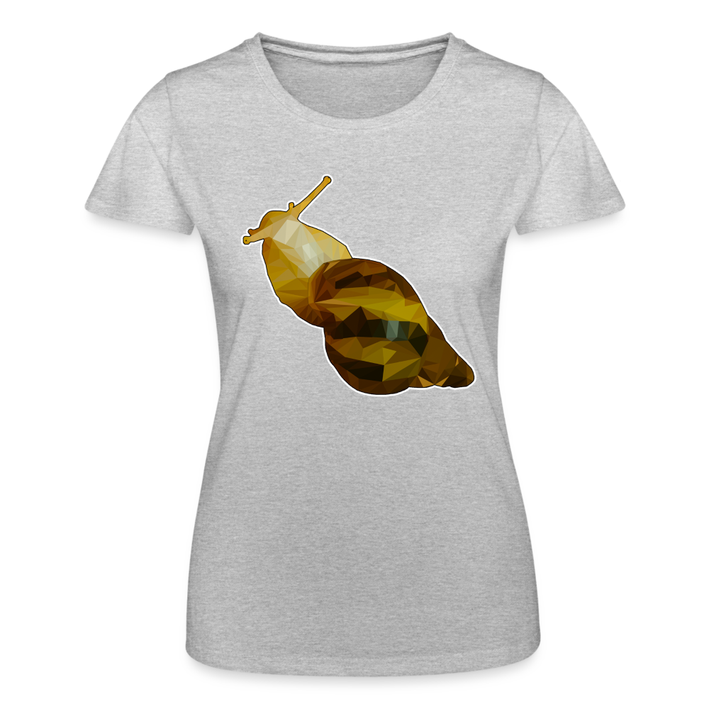 Frauen Fruit of the Loom T-Shirt Achatina reticulata Low Poly - Grau meliert