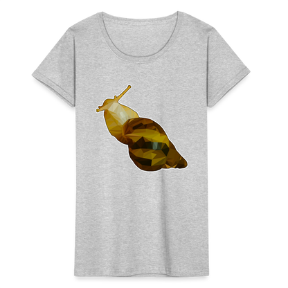 Frauen Fruit of the Loom T-Shirt Achatina reticulata Low Poly - Grau meliert