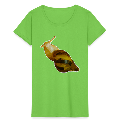 Frauen Fruit of the Loom T-Shirt Achatina reticulata Low Poly - Hellgrün