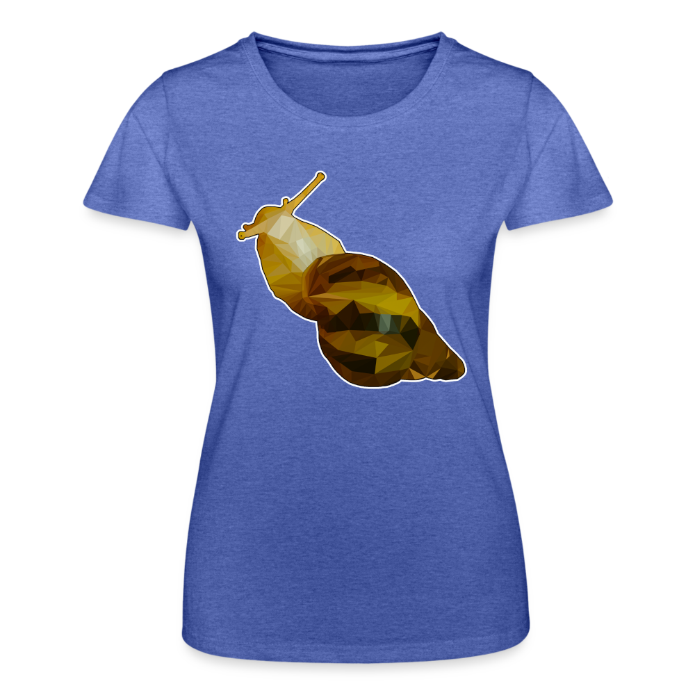 Frauen Fruit of the Loom T-Shirt Achatina reticulata Low Poly - Blau meliert
