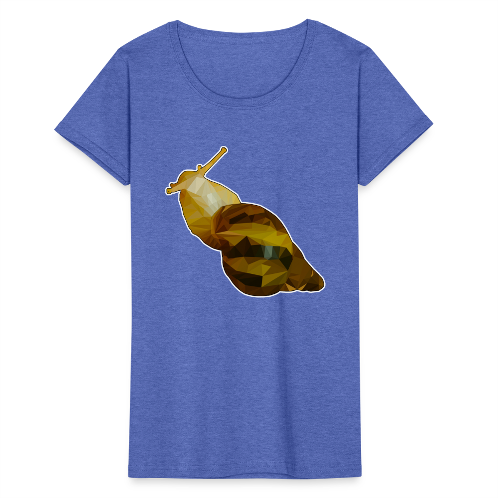 Frauen Fruit of the Loom T-Shirt Achatina reticulata Low Poly - Blau meliert