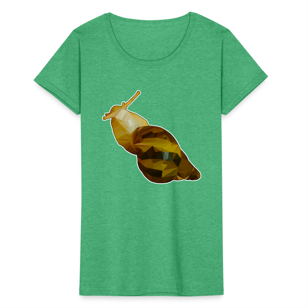 Frauen Fruit of the Loom T-Shirt Achatina reticulata Low Poly - Grün meliert