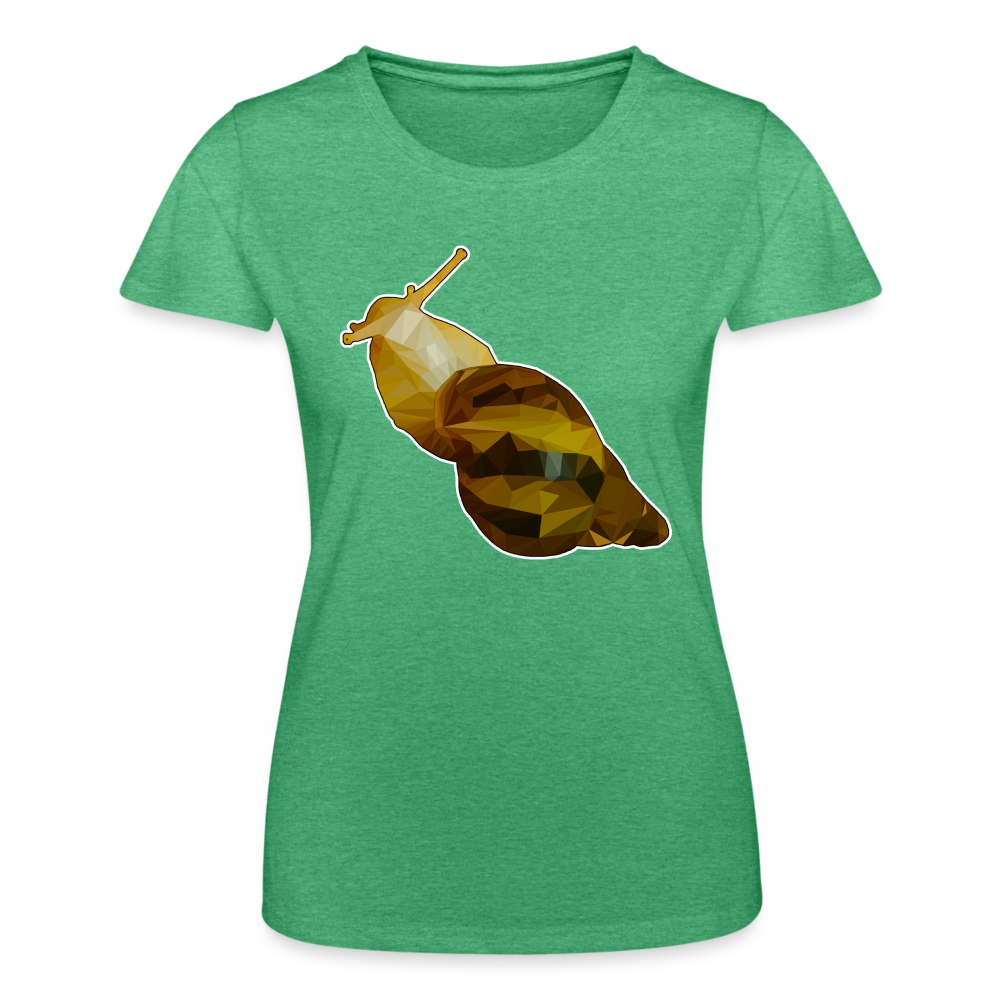 Frauen Fruit of the Loom T-Shirt Achatina reticulata Low Poly - Grün meliert