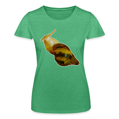 Frauen Fruit of the Loom T-Shirt Achatina reticulata Low Poly - Grün meliert