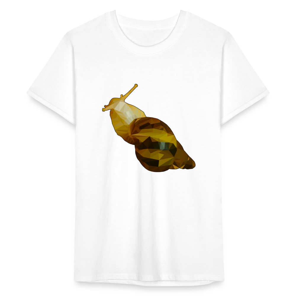 Männer Fruit of the LoomnT-Shirt Achatina reticulata Low Poly - weiß