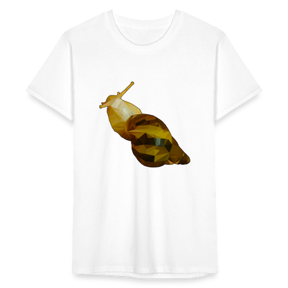 Männer Fruit of the LoomnT-Shirt Achatina reticulata Low Poly - weiß
