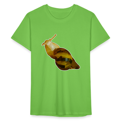 Männer Fruit of the LoomnT-Shirt Achatina reticulata Low Poly - Hellgrün
