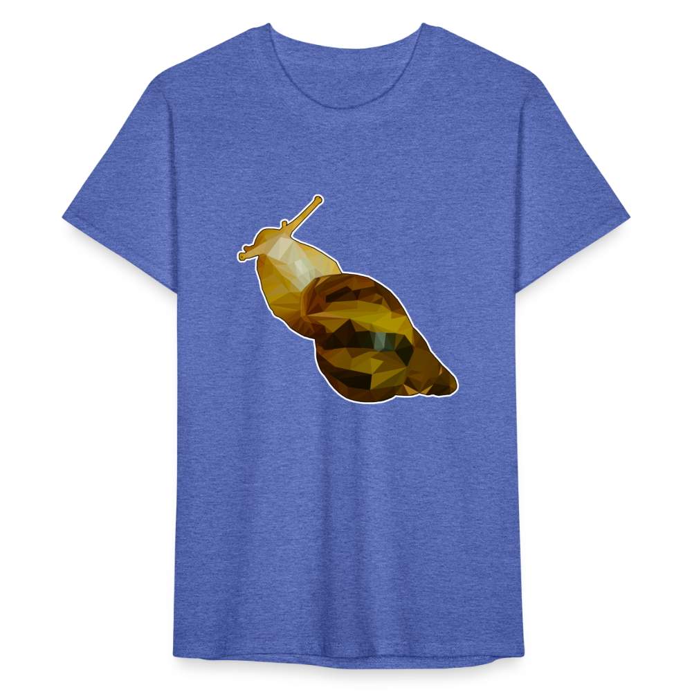 Männer Fruit of the LoomnT-Shirt Achatina reticulata Low Poly - Blau meliert