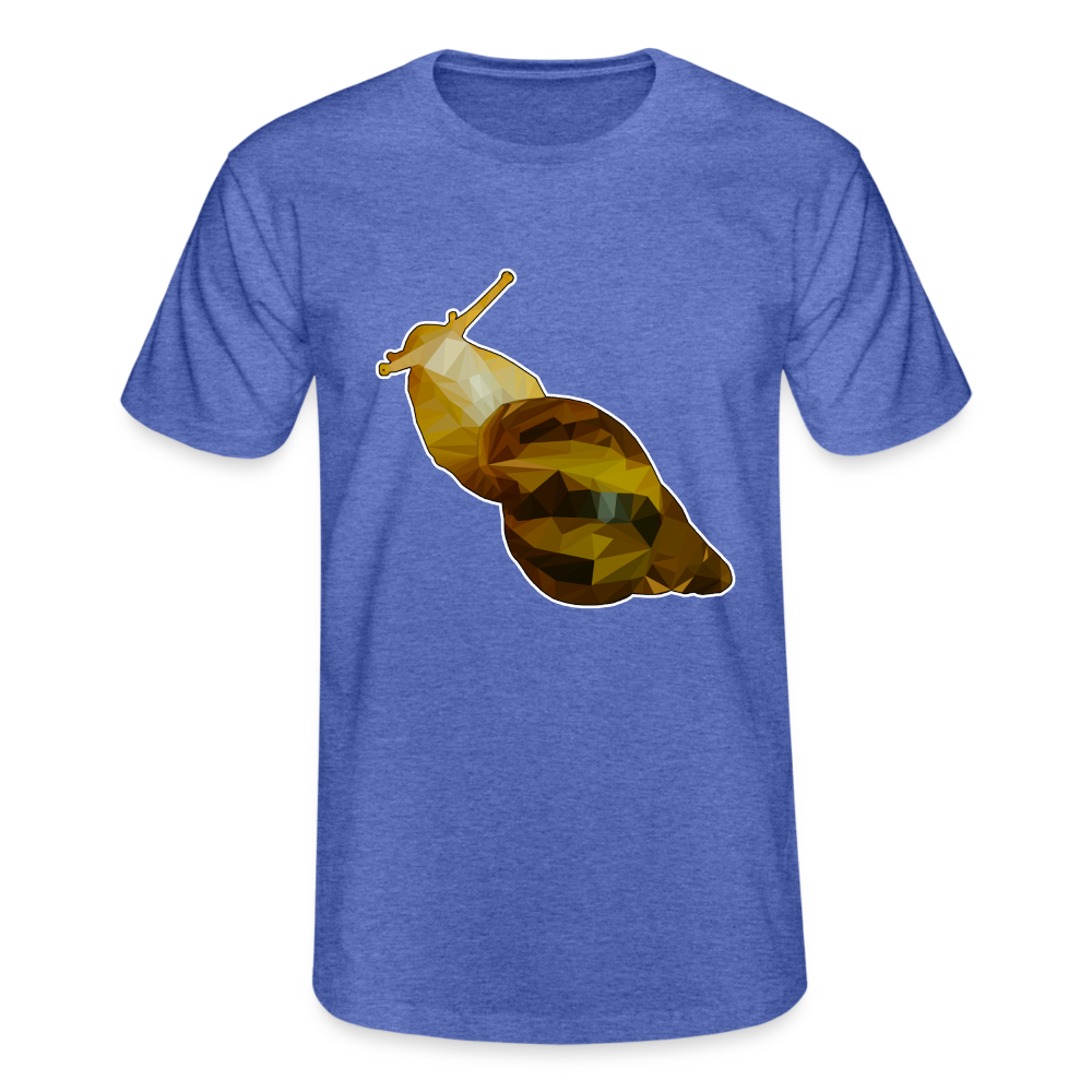 Männer Fruit of the LoomnT-Shirt Achatina reticulata Low Poly - Blau meliert