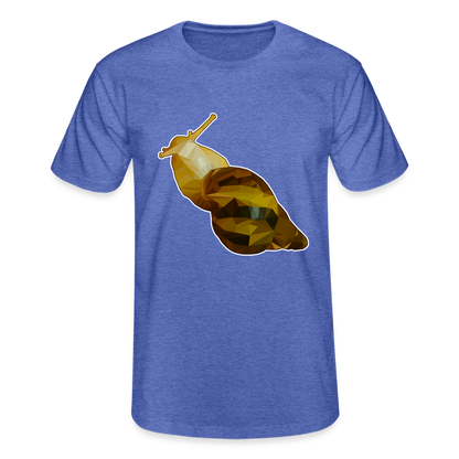 Männer Fruit of the LoomnT-Shirt Achatina reticulata Low Poly - Blau meliert