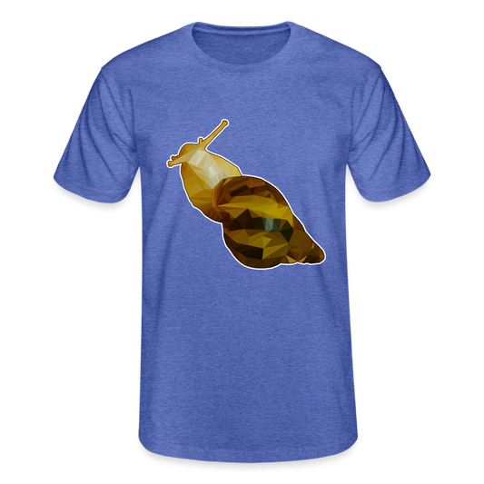 Männer Fruit of the LoomnT-Shirt Achatina reticulata Low Poly - Blau meliert