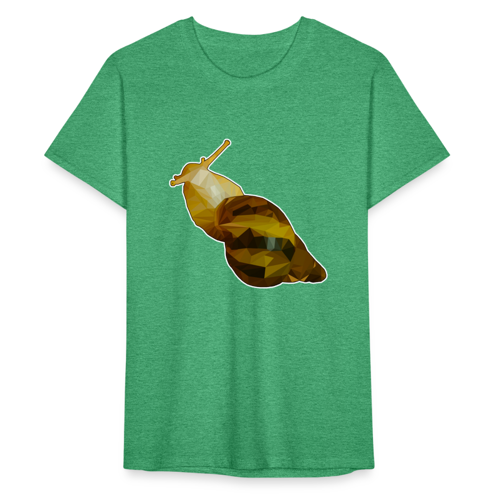 Männer Fruit of the LoomnT-Shirt Achatina reticulata Low Poly - Grün meliert
