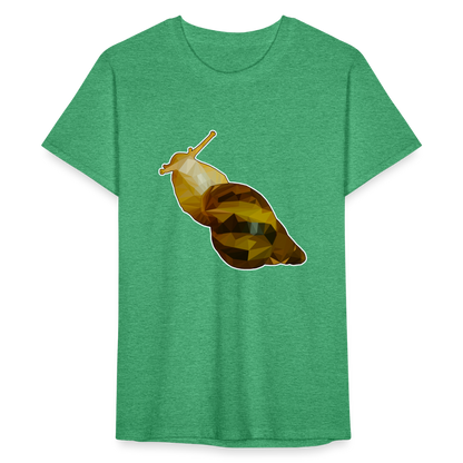 Männer Fruit of the LoomnT-Shirt Achatina reticulata Low Poly - Grün meliert