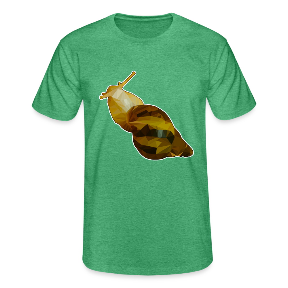 Männer Fruit of the LoomnT-Shirt Achatina reticulata Low Poly - Grün meliert
