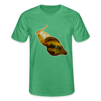 Männer Fruit of the LoomnT-Shirt Achatina reticulata Low Poly - Grün meliert