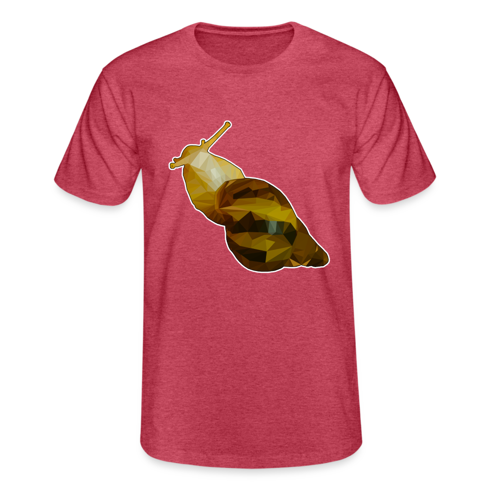 Männer Fruit of the LoomnT-Shirt Achatina reticulata Low Poly - Rot meliert