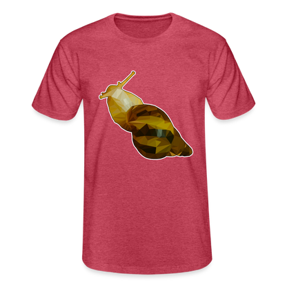 Männer Fruit of the LoomnT-Shirt Achatina reticulata Low Poly - Rot meliert