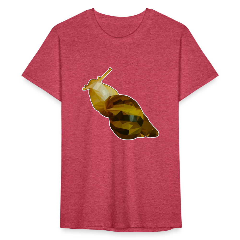 Männer Fruit of the LoomnT-Shirt Achatina reticulata Low Poly - Rot meliert