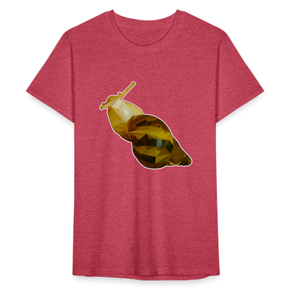 Männer Fruit of the LoomnT-Shirt Achatina reticulata Low Poly - Rot meliert