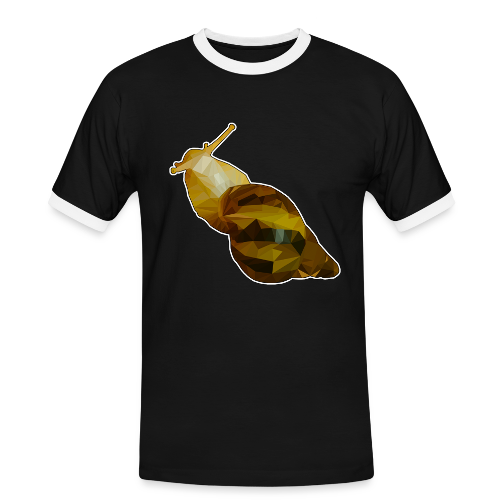 Männer Kontrast-T-Shirt Achatina reticulata Low Poly - Schwarz/Weiß