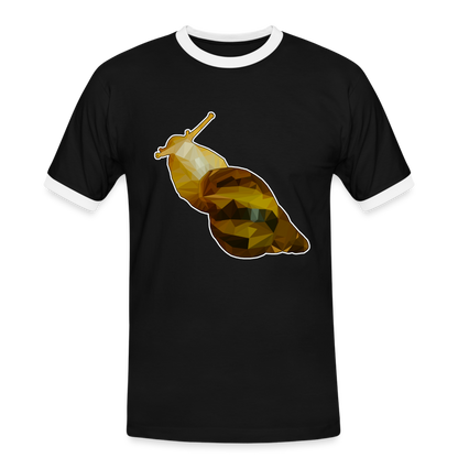 Männer Kontrast-T-Shirt Achatina reticulata Low Poly - Schwarz/Weiß