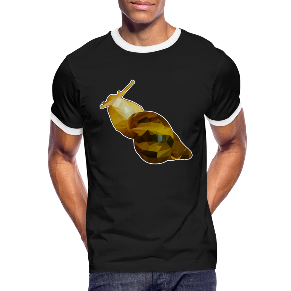 Männer Kontrast-T-Shirt Achatina reticulata Low Poly - Schwarz/Weiß