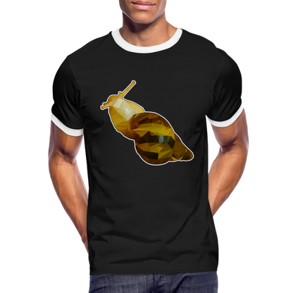 Männer Kontrast-T-Shirt Achatina reticulata Low Poly - Schwarz/Weiß